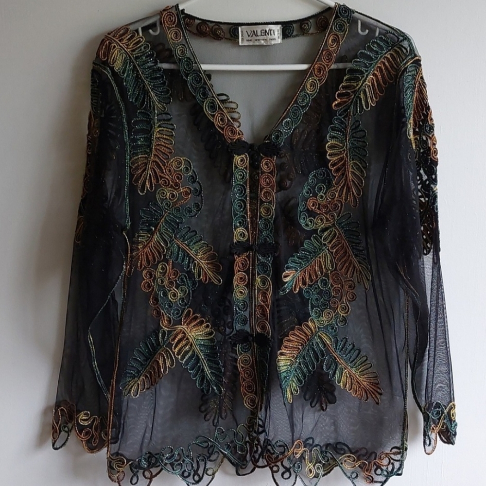 Valenti Sheer Embroidered Top